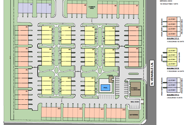 Settler Square Townhomes is a 9 acre mixed-use development partnership with Alturas Homes in Meridian Idaho